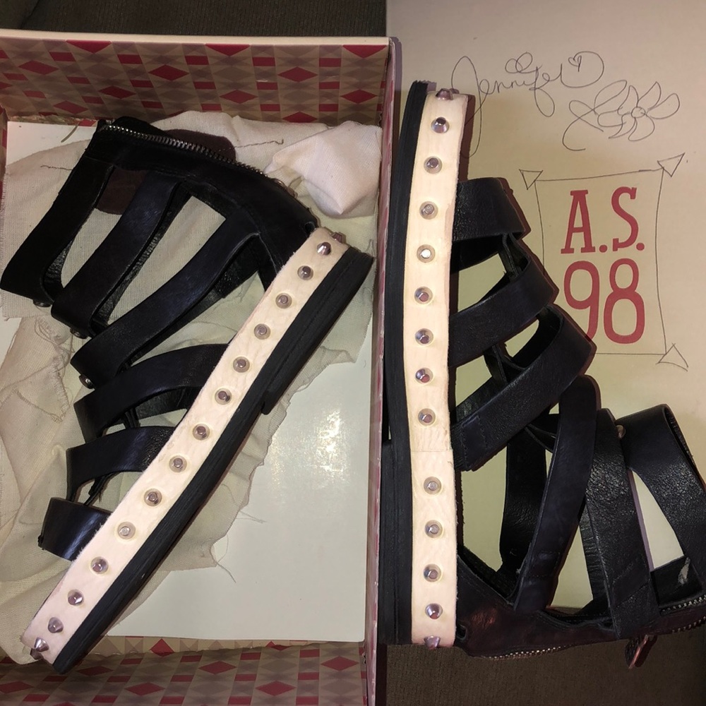 Never worn A.S. 98 petty sandals in Nero Nero Osso